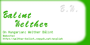 balint welther business card